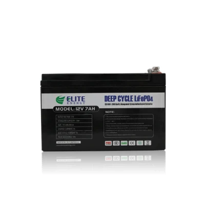 Bateria de lítio personalizada Elite OEM/ODM 12V 5ah 7ah 20ah sem manutenção LiFePO4 bateria de íon de lítio com BMS integrado