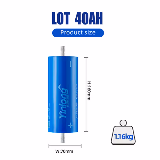 2.4 V 40ah Lto 15c Lithium Titanate Battery Yinlong 66160 para DIY 12 V 24 V Veículo de Armazenamento de Energia Solar Ônibus Carrinho de Golfe EV up